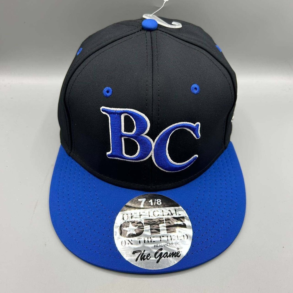Bridge Creek Bobcats OTF Hat Men 7 1/8 Black Blue The Game Pro Strap Fitted New